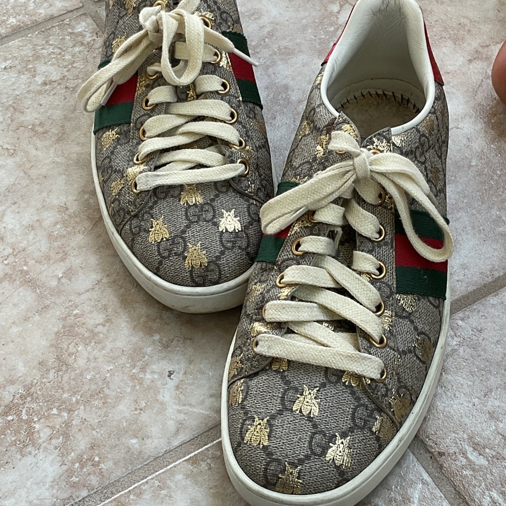 Gucci Beige and Green Women's Sneakers